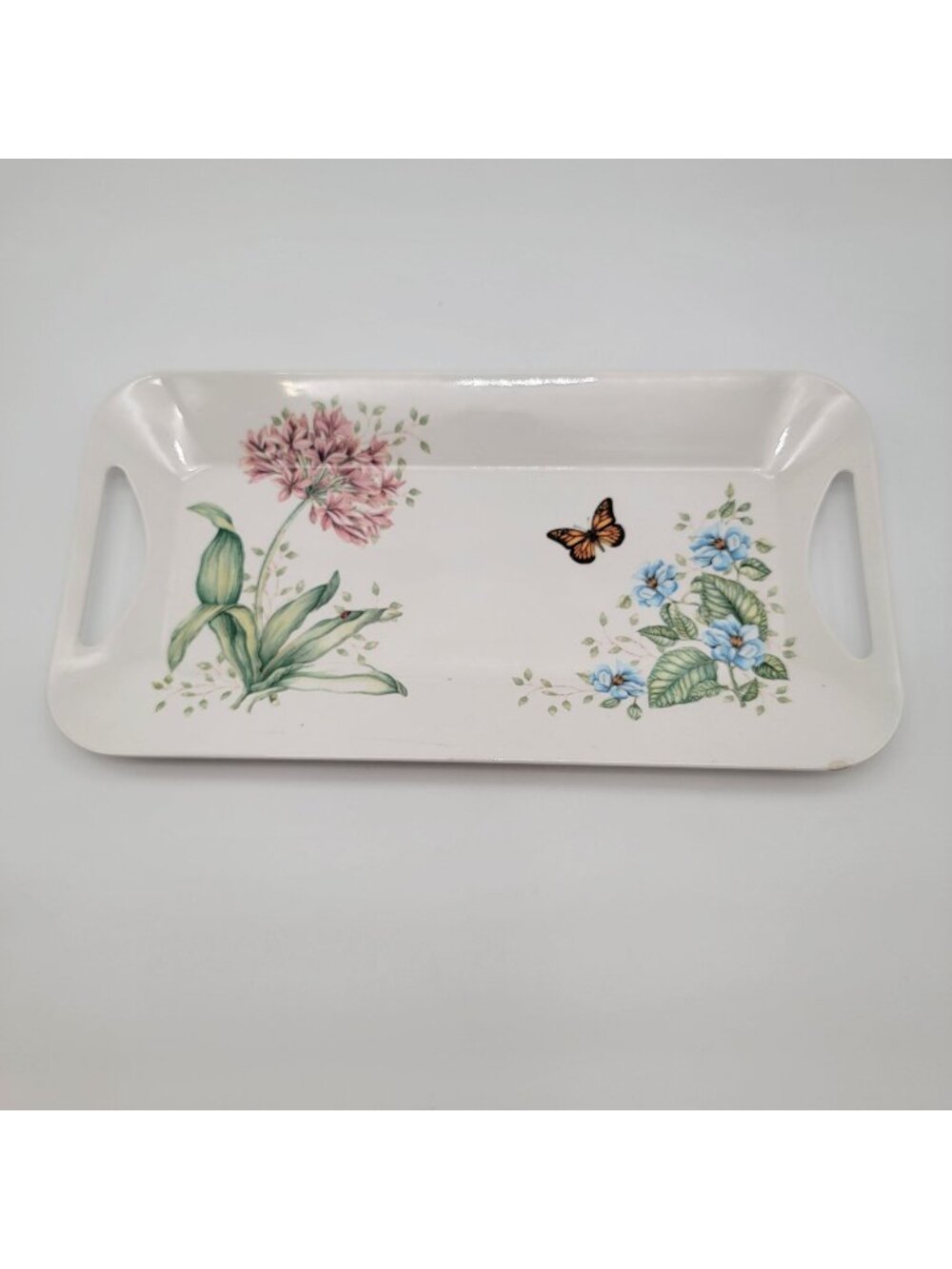 Lenox Butterfly Meadow Melamine Hors DOeuvres Tray 15.25" Floral & Butterfly Des